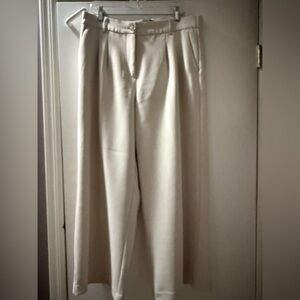 LOFT Versa Women’s Wide Leg Crepe Cream Trousers